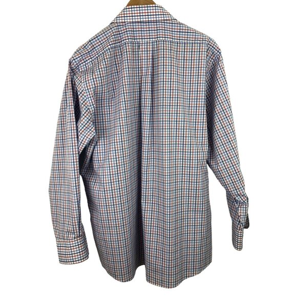 Chaps Coolmax Mens Reg Fit 16-1/2, 32-33 L Red White Blue Check Button Up Shirt - Picture 2 of 9